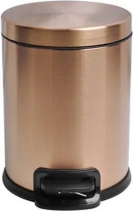 Kamalu - Cestino bagno 5lt con pedale in acciaio inox finitura oro rosa PVD | KA5GR