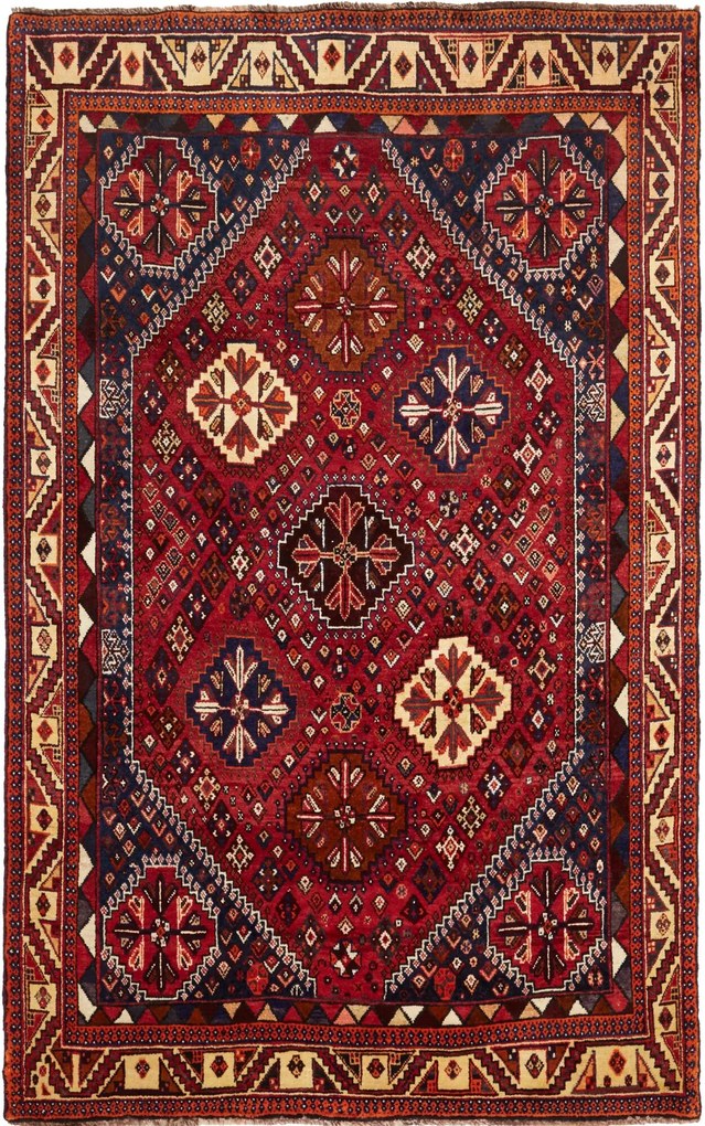 Gashghai Tappeto persiano 240x150 Rosso (Iran) Annodato A Mano