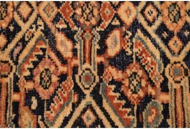 Antik Stilizzato Blu Scuro Rosso Ruggine 165x180 Cm