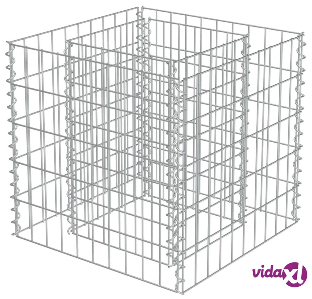 vidaXL Gabbione Letto Rialzato in Acciaio Zincato 50x50x50 cm