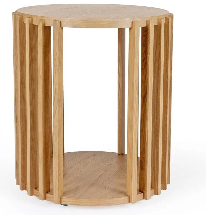 Tavolino in legno di quercia , ø 53 cm Drum - Woodman