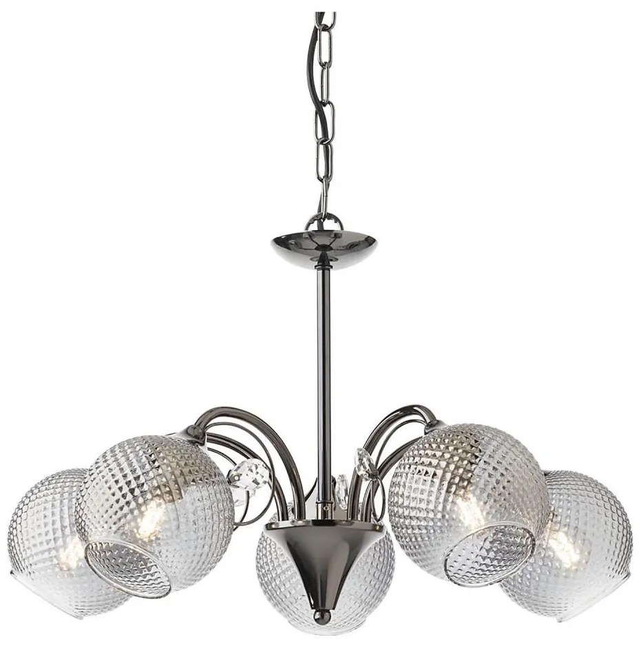 Redo 02-973 - Lampadario a sospensione con catena ASPERA 5xE14/28W/230V nero