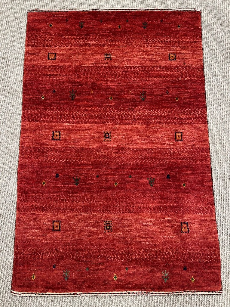Loribaft Tappeto 60 x 90 Rosso (Iran) Annodato A Mano