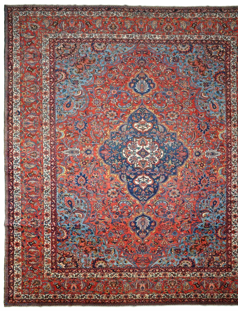 Bakhtiar Tappeto 380 x 440 Rosso (Iran) Annodato A Mano