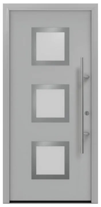 Portoncino d'ingresso HORMANN Iso Pro Secur 810s con vetro L 90 x H 210 cm in acciaio rovere scuro, apertura tirare a destra