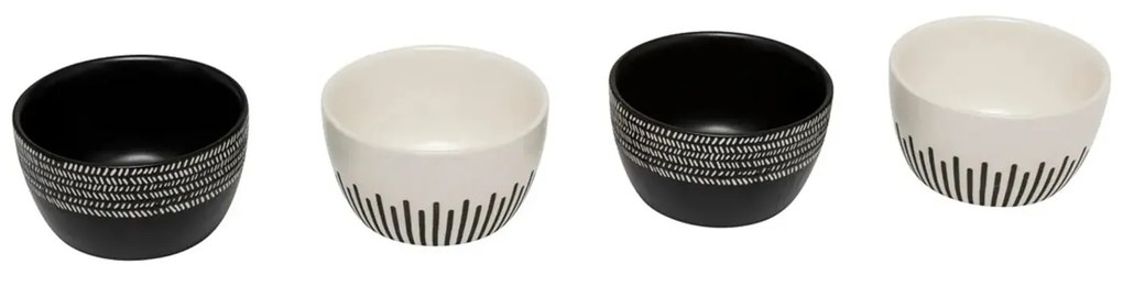 Set 4 ciotoline bianco e nero Ethnique