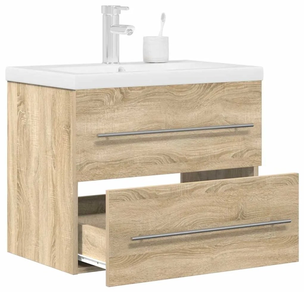 Set Mobili Da Bagno 2 Pz Rovere Sonoma İn Legno Multistrato /