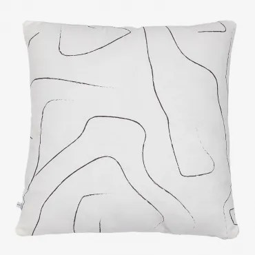 Federa Per Cuscino Quadrata In Cotone (60x60 Cm) Pokou Style Bianco - Sklum
