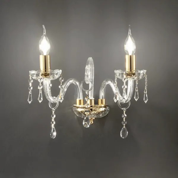 Lampada applique 32x25 cm in cristallo MARIATERESA liscio a 2 luci