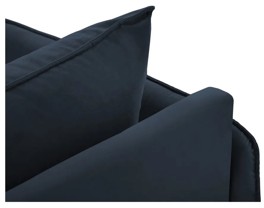 Poltrona in velluto blu scuro (angolo sinistro) Vienna - Cosmopolitan Design