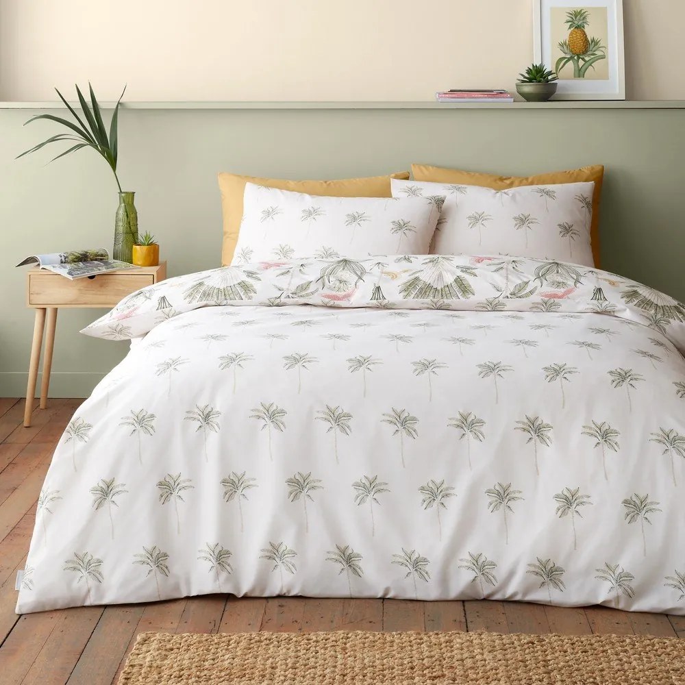 Biancheria da letto beige per letto matrimoniale/per letto esteso 230x220 cm Paradiso Palm – Catherine Lansfield