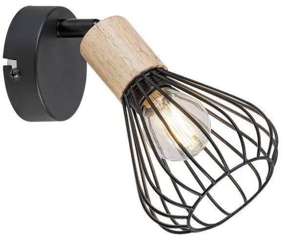 Rabalux 3147 - Faretto da parete FARFALLE 1xE14/25W/230V nero/faggio