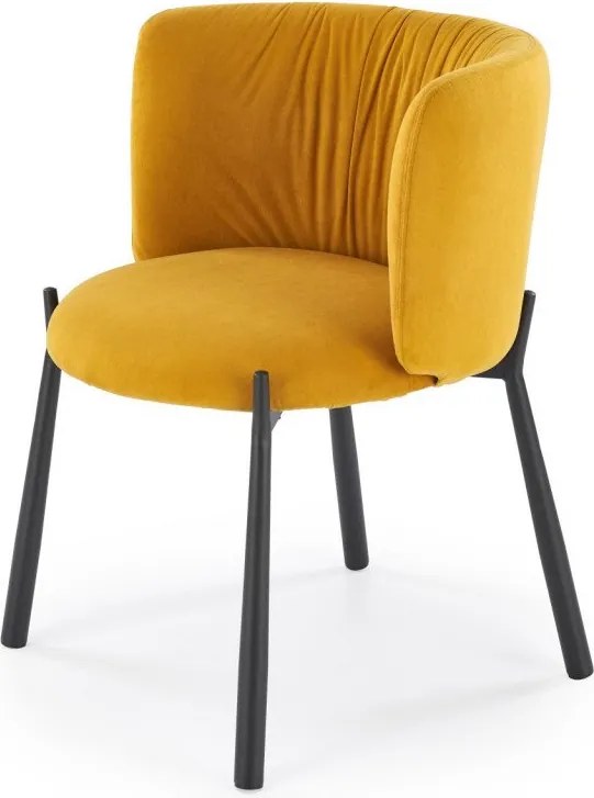 Sedia K531 velluto senape velluto