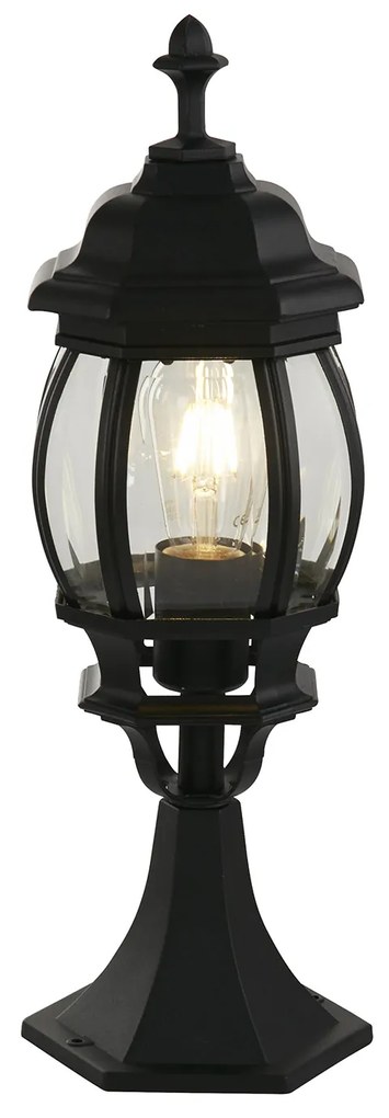 Paletto Da Esterno Rustico-Country Bel Aire Alluminio Nero Vetro 1 Luce E27