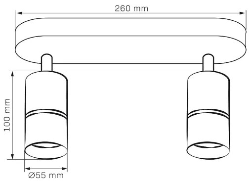 Faretto BAMBOO 2xGU10/10W/230V bianco