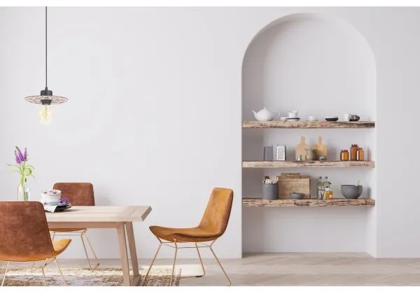 Lampadario a sospensione con filo FALCO 1xE27/60W/230V diametro 20 cm beige