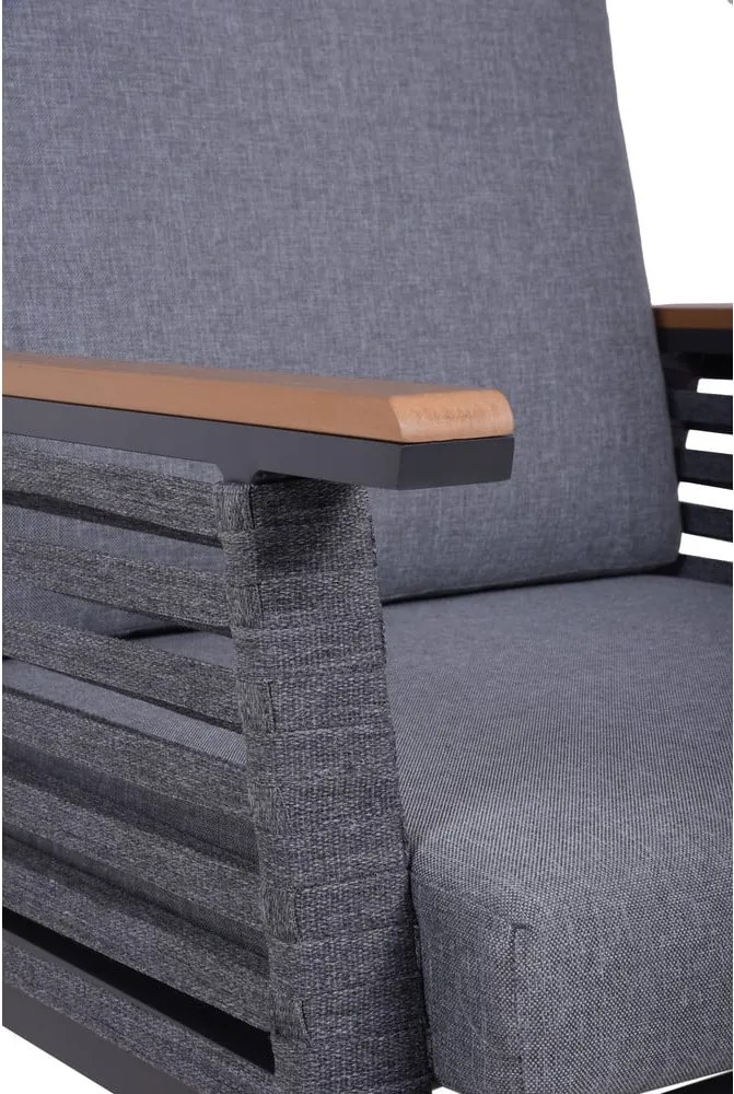 Set di mobili da giardino grigio scuro in alluminio per 4 persone Denia – Garden Pleasure