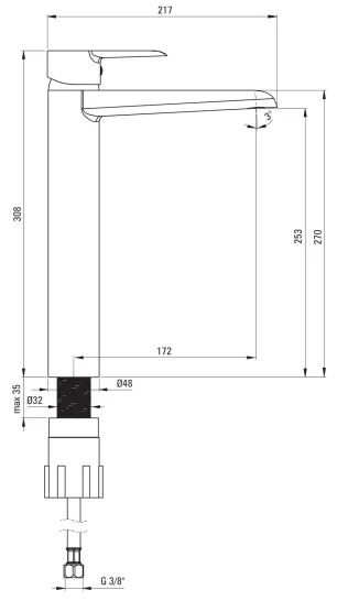 Deante BFC_020K - Miscelatore per lavabo CORIO, cromo lucido