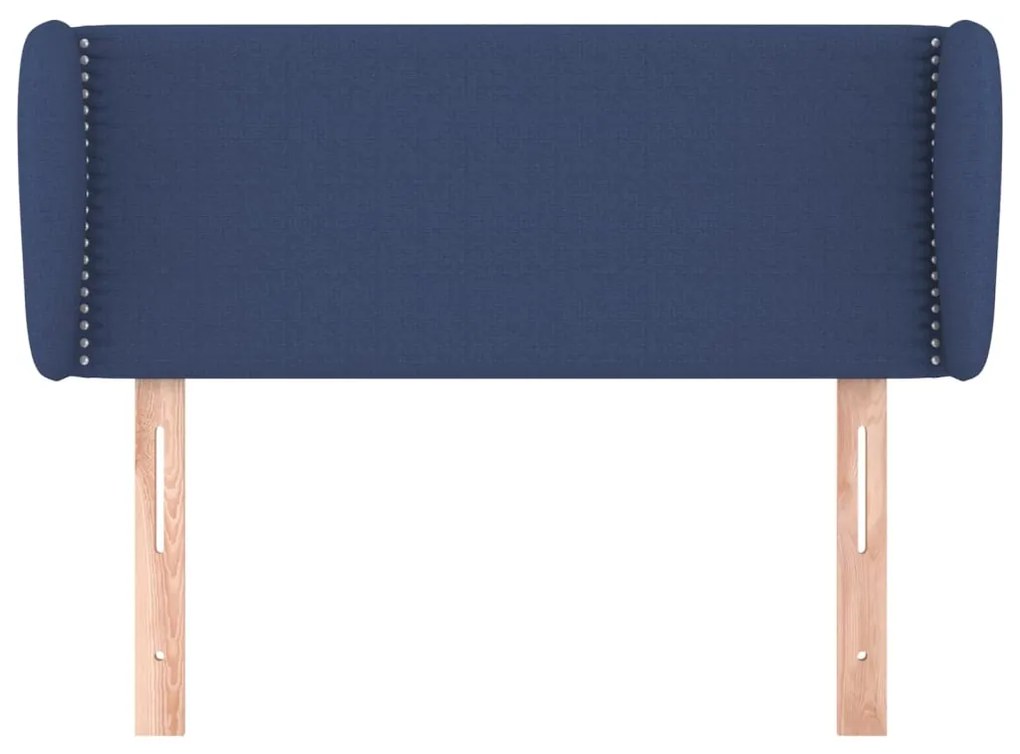 Testiera ad orecchio blu 83 x 23 x 78/88cm in tessuto