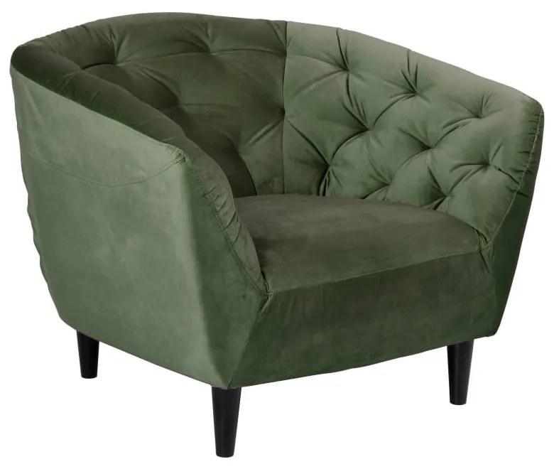 Poltrona in velluto verde Ria - Actona