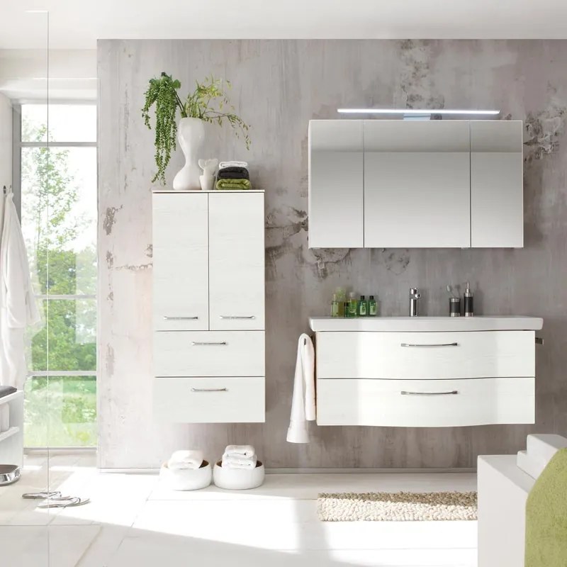 Mobile da bagno sospeso sotto lavabo L 115 x H 49 x P 48 cm rovere chiaro, 2 cassetti PELIPAL Solitaire