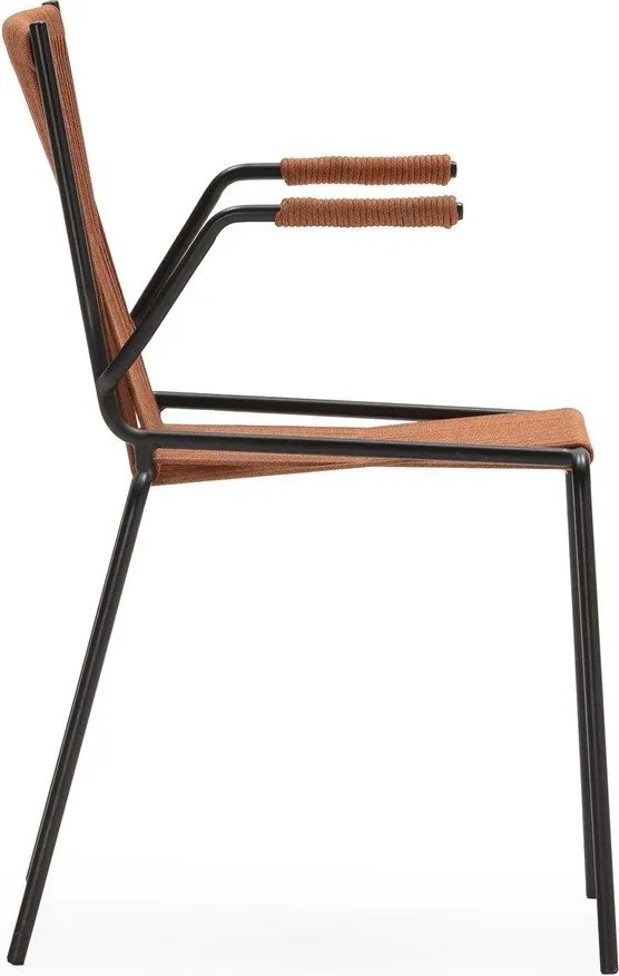 Sedie da pranzo in set color terracotta in metallo con braccioli/impilabili 2 pz Emily – Marckeric