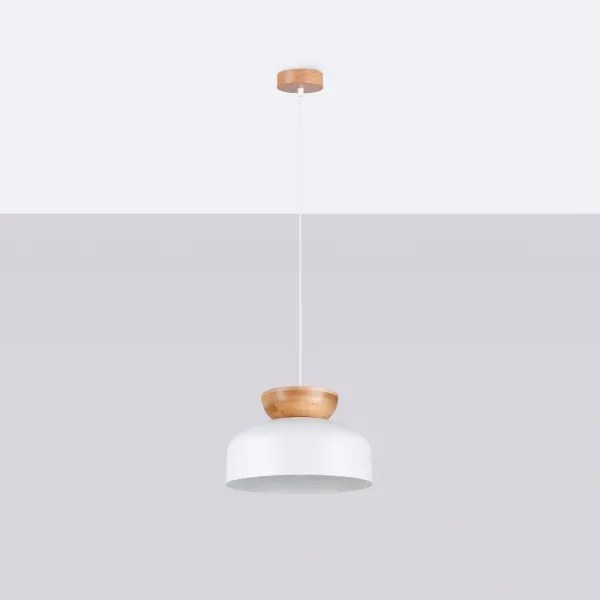 Sollux SL.1350 - Lampadario a sospensione con filo MARION 1xE27/15W/230V diametro 29,5 cm bianco