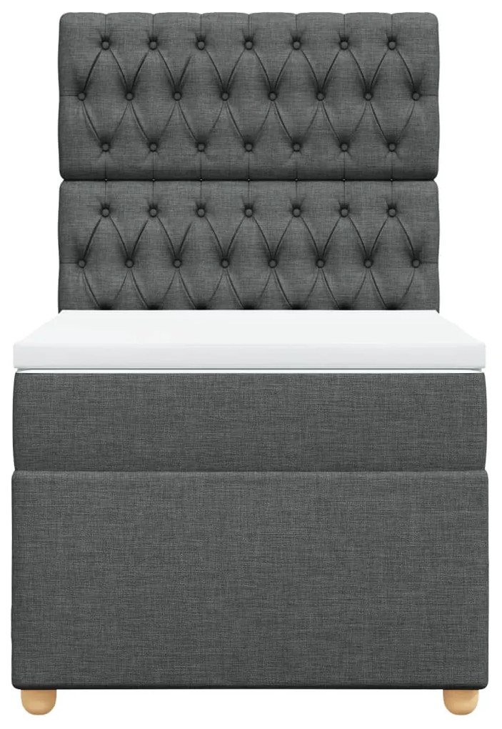 Giroletto a molle con materasso grigio scuro 90x190 cm tessuto