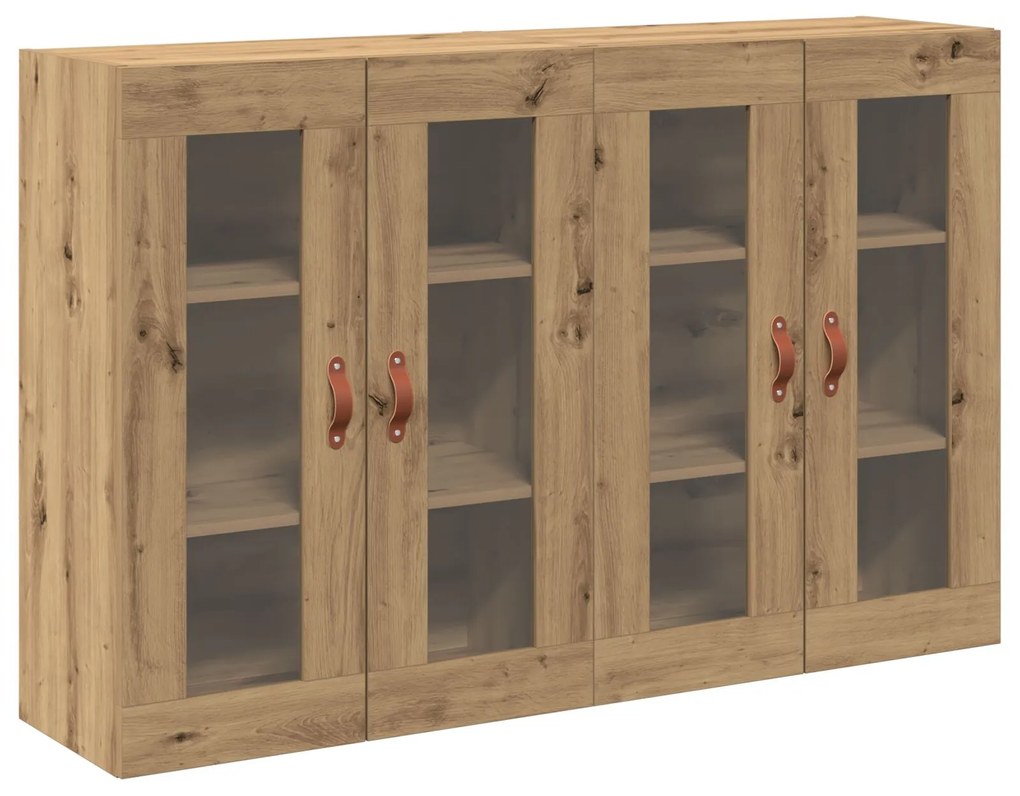 Armadio a muro set di 2 rovere artigianale legno massello di rovere
