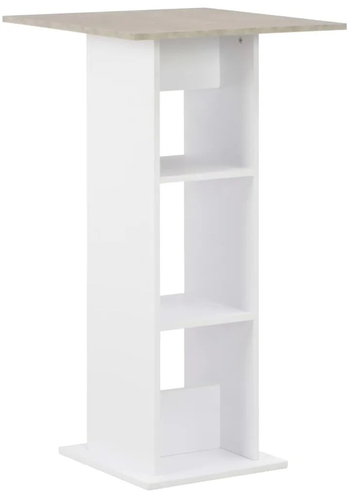 Tavolo Da Bar Bianco E Cemento 60x60x110 Cm /