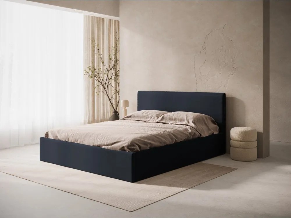 Testiera blu scuro in imbottito 150,5x100 cm Remo – Micadoni