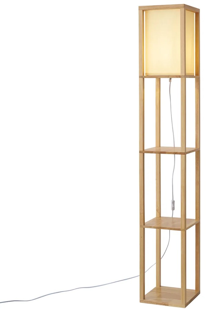 Lampada da terra moderna in legno con paralume beige - Stojan