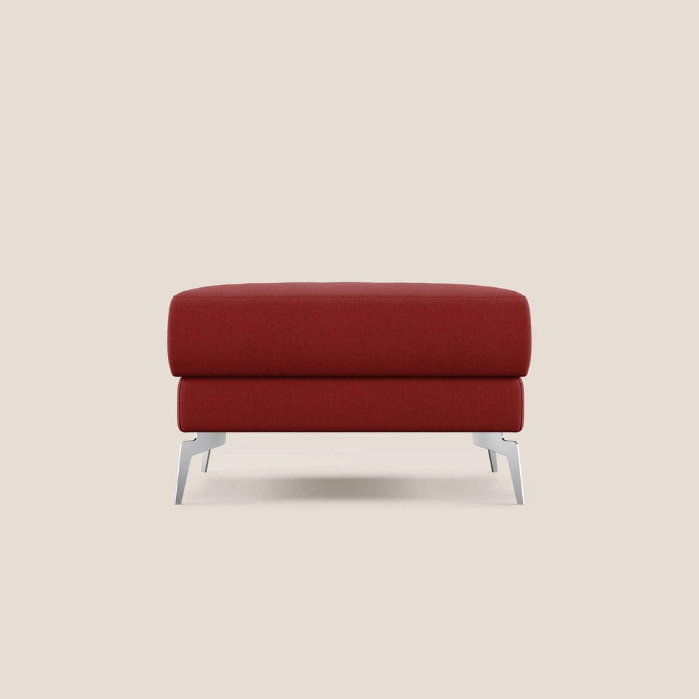 Star Pouf con piedini alti in tessuto smacchiabile T05 rosso