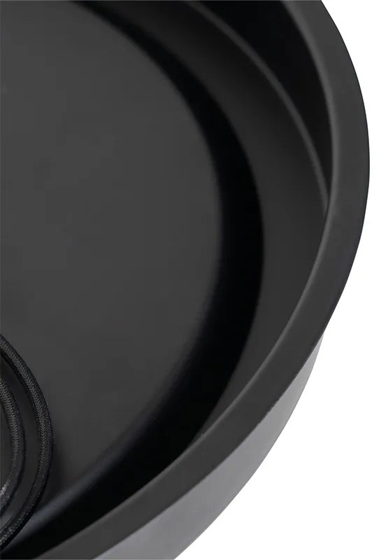 Plafoniera classica nera con vetro opalino 35 cm IP44 - Nohmi