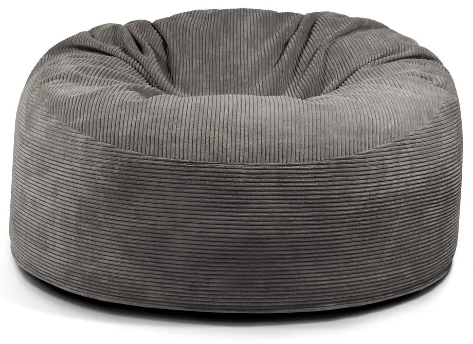 Puof a sacco grigio chiaro con rivestimento in velluto a coste Om 135 – SLOWDOWN