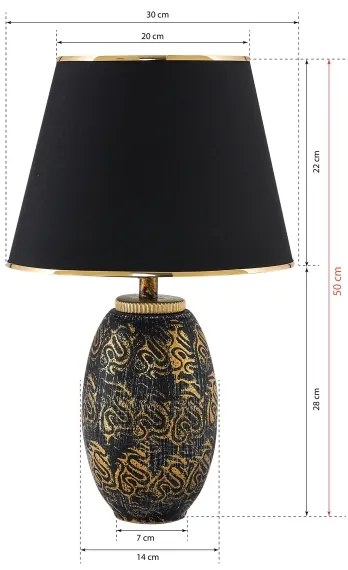 Lampada da tavolo RAMZES 1xE27/40W/230V nero/oro