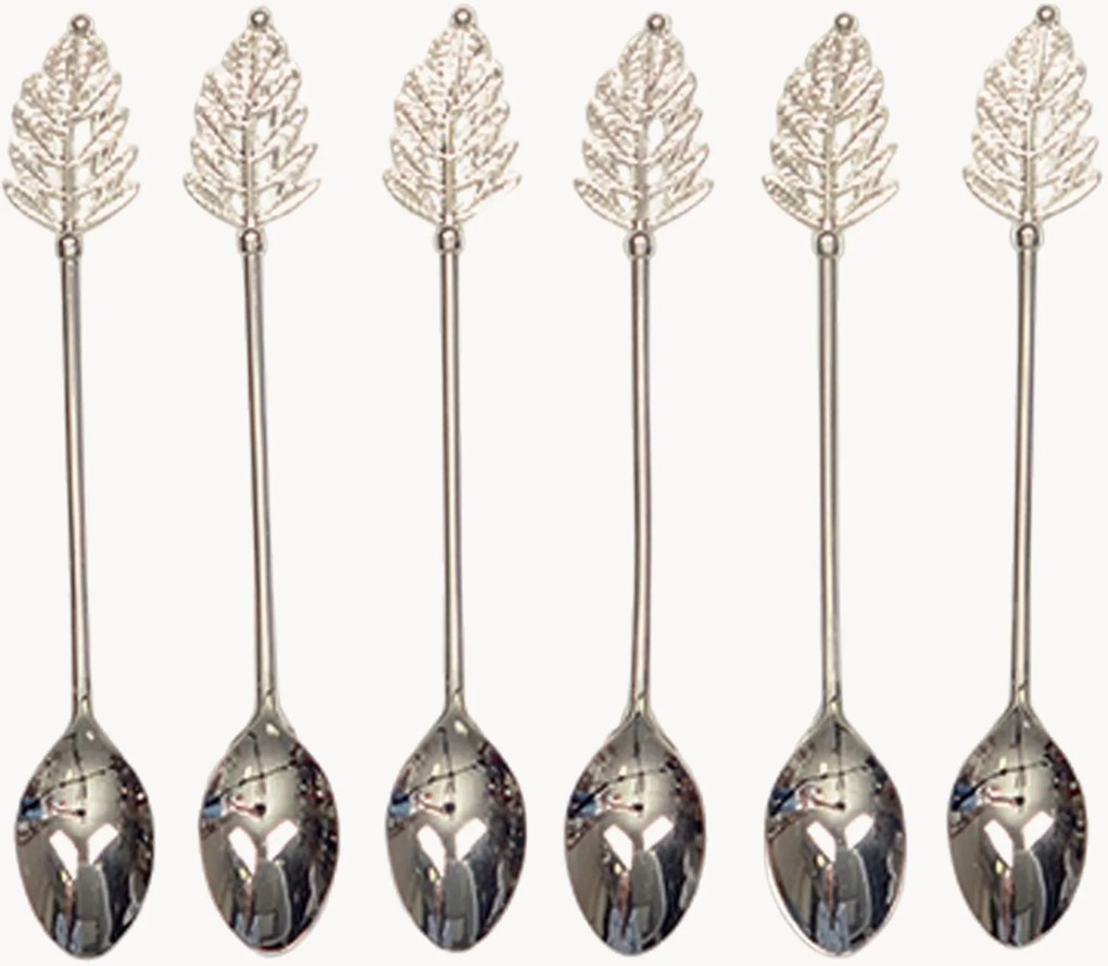 Set di 6 cucchiaini da caffè altamente lucidi Leaf