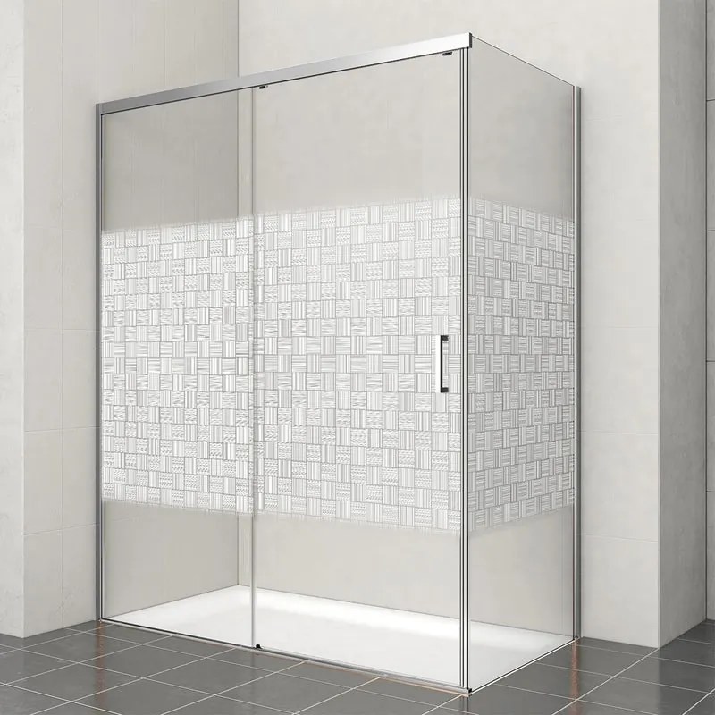 Porta doccia scorrevole Jazz L 160 x H 200 x P 0.6 cm in vetro smerigliato profilo cromo