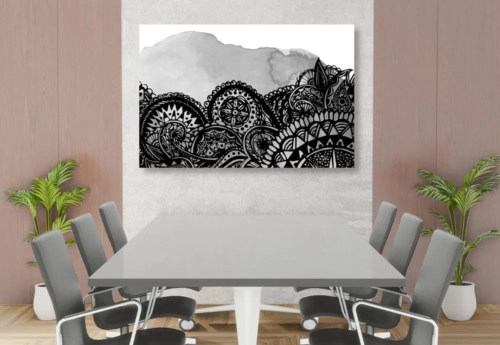 Stampa su tela – Mandala in bianco e nero