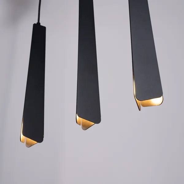 Sollux SL.1402 - Lampadario a sospensione con filo PRYSM 3xG9/8W/230V nero