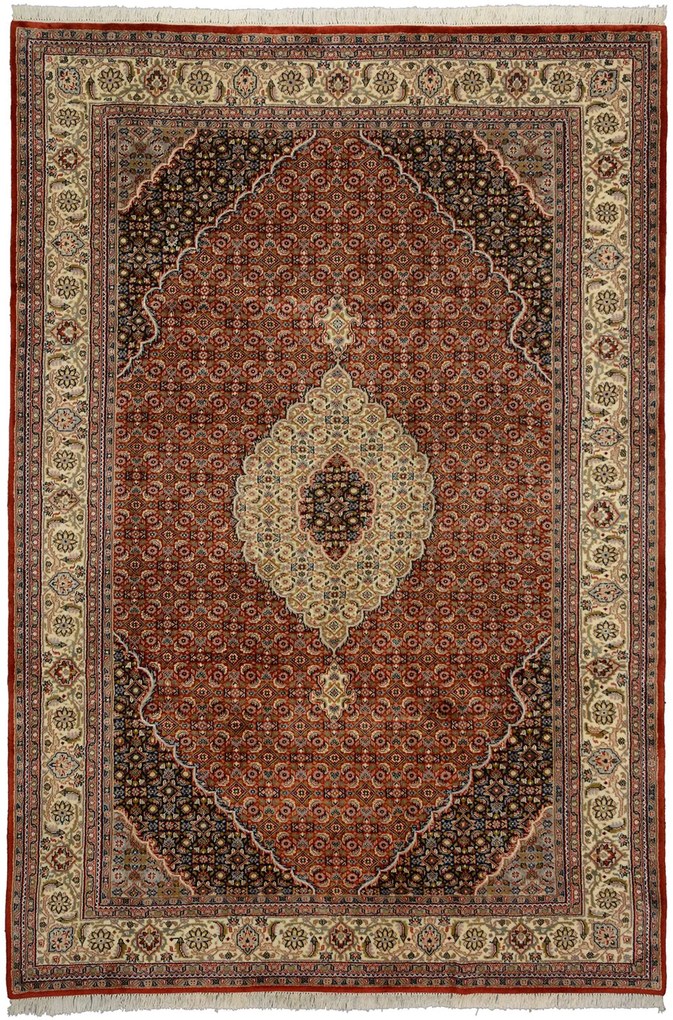 Tabriz Tappeto 200 x 300 Rosso (Indian) Annodato A Mano