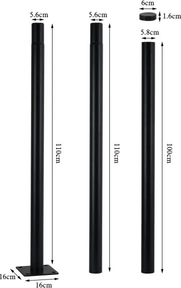 Brilagi - Palo in metallo per illuminazione esterna URBAN 3 m palo nero