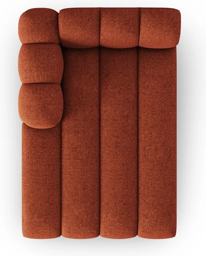 Chaise longue componibile color mattone (con penisola a sinistra) Lupine – Micadoni Home