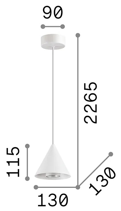 Sospensione Industrial A-Line Metallo Nero 1 Luce Gu10 7W 3000K Luce Calda