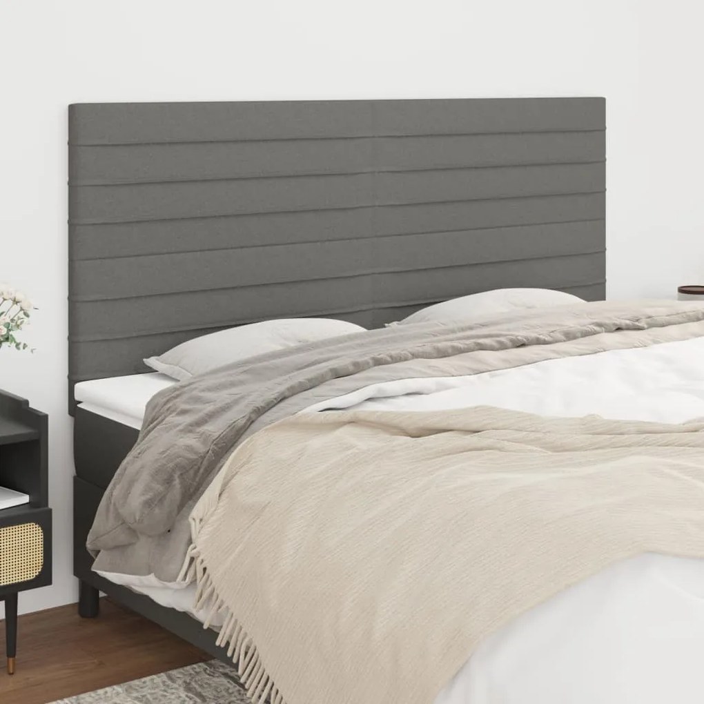 Testiere 4 Pz Grigio Scuro 100x5x78/88 Cm İn Tessuto /