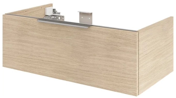 Mobile da bagno sospeso sotto lavabo L 90 x H 32 x P 48 cm rovere lucido, 1 cassetto SENSEA Neo