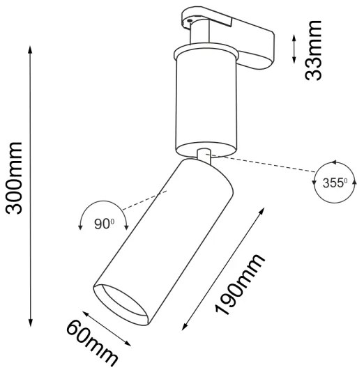 Shilo 7697 - Faretto per sistema a binario SHINO 1xGU10/15W/230V bianco