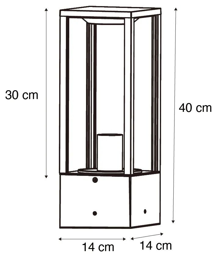 Lampada da terra da esterno nera con vetro fumé 40 cm IP44 - Charlois