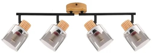 Brilagi - Faretto HYGGE 4xE14/15W/230V legno di caucciù/fumé