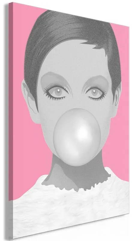 Quadro Bubble Gum (1 Part) Vertical  Colore Rosa, Dimensioni e Misure 40x60